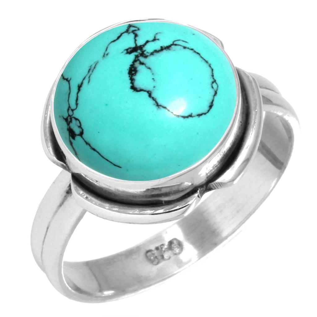 925 Sterling Silver Ring Women Gemstone Handmade Jewelry Mothers' Day Gift Blue Green Purple Copper Turquoise Freshwater Pearl Lapis MOP Fashion
