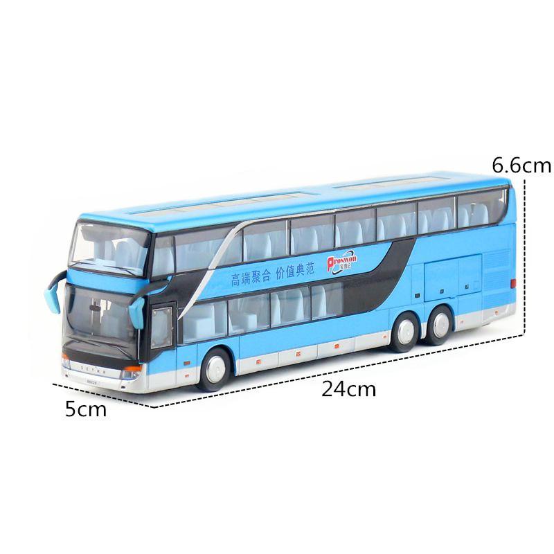 Bus Model Alloy Toy Vehicle With Light Sound For Kids Playroom