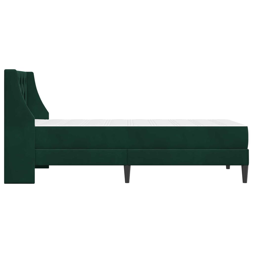 Bed Frame with Mattress Dark Green 80 X 200 Cm Velvet