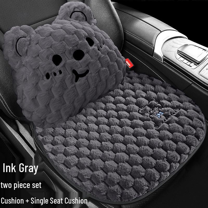 Universal Plush Fleece Car Seat Cushion: Thick, Cozy, and Cute for Autumn and Winter