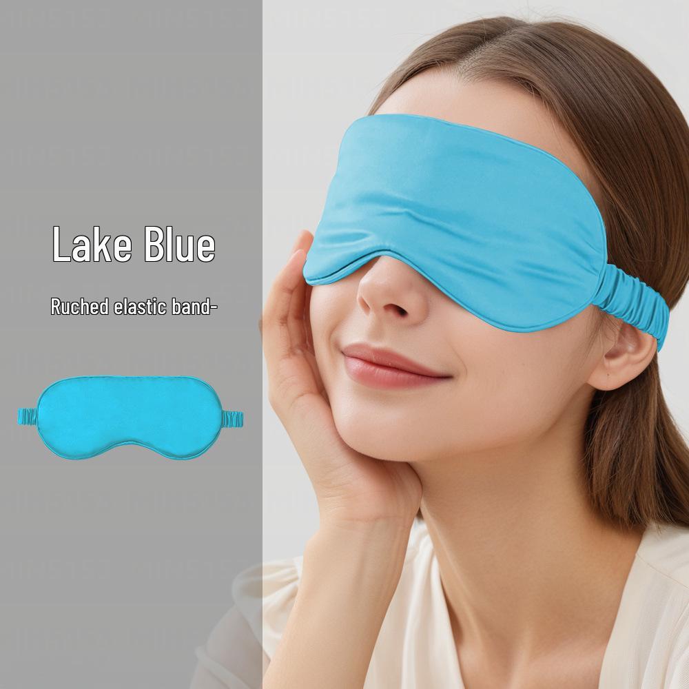 Faux Silk Light Blocking Sleep Eye Mask with Mulberry Silk Print Logo
