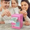 Safe Piggy Bank for Children with a Pin, Large Electronic ATM, Pink Coins