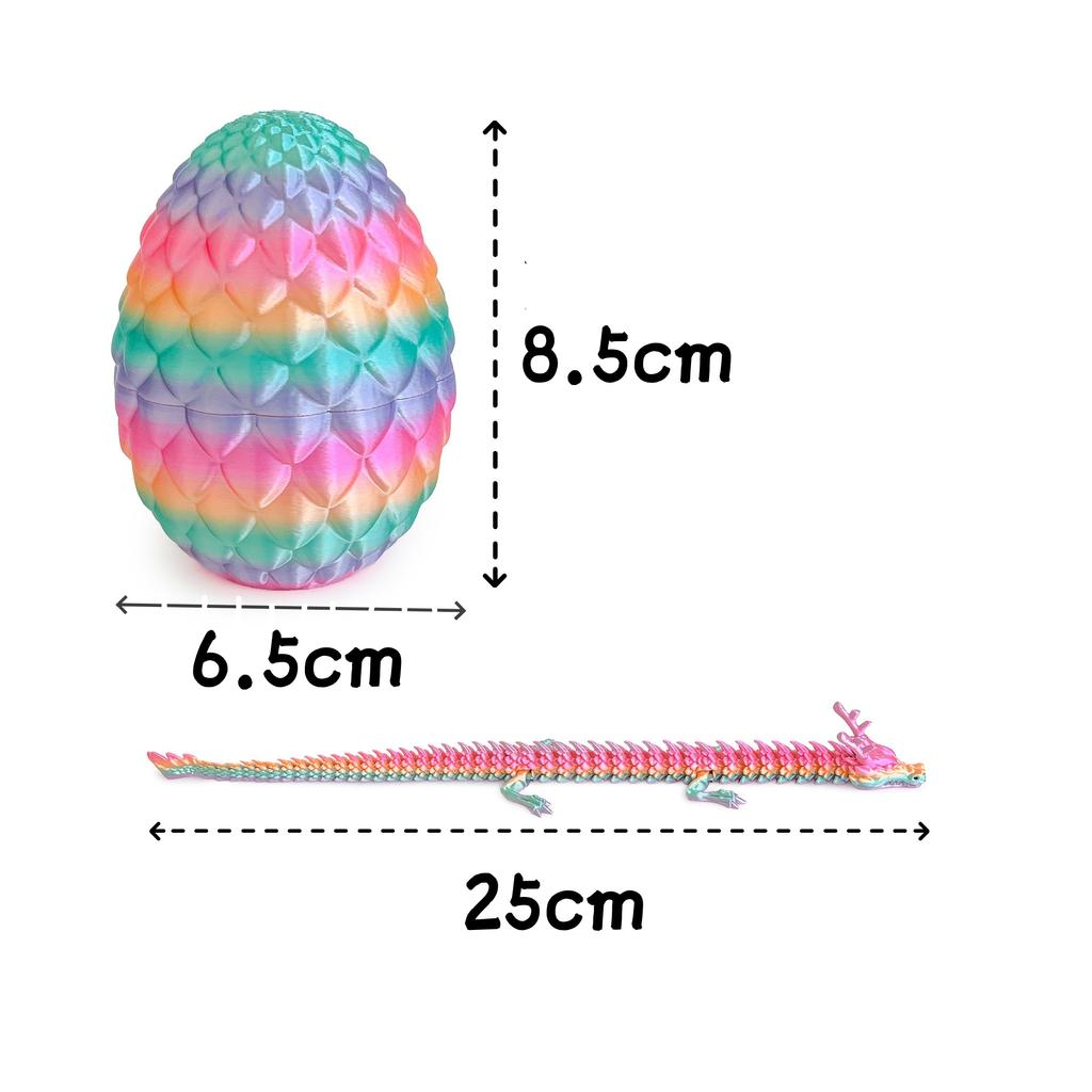 1Set 3D Printed Dragon Egg Articulated Joint Model Stress Relief Fidget Decompression Toy Home Office Desk Decor Gift for Adults