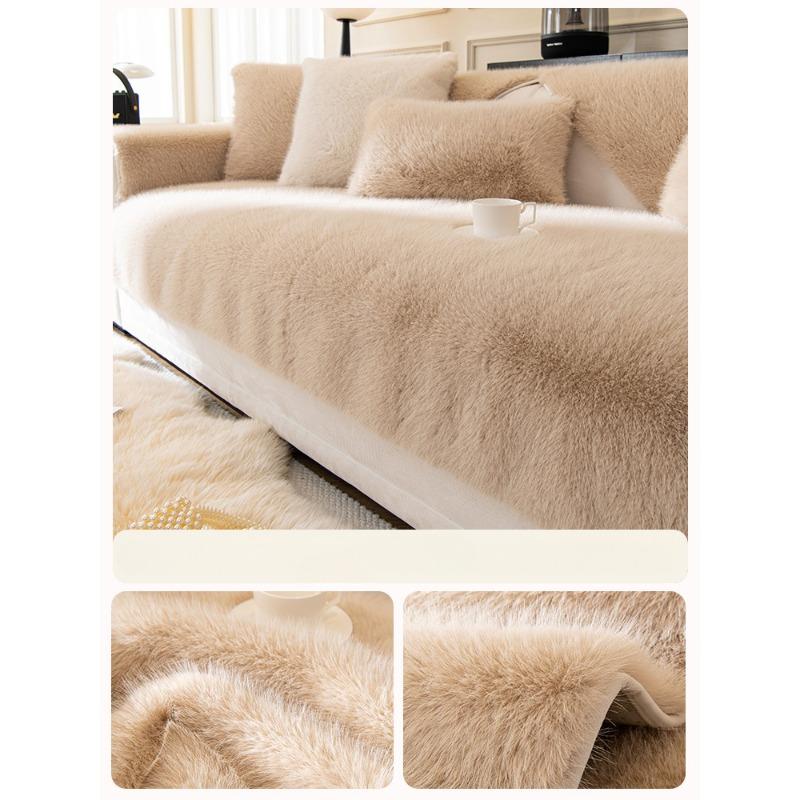 Sofa Cushion Winter Plush Cushion Thickened Light Luxury High-End Sofa Cover Full Covered