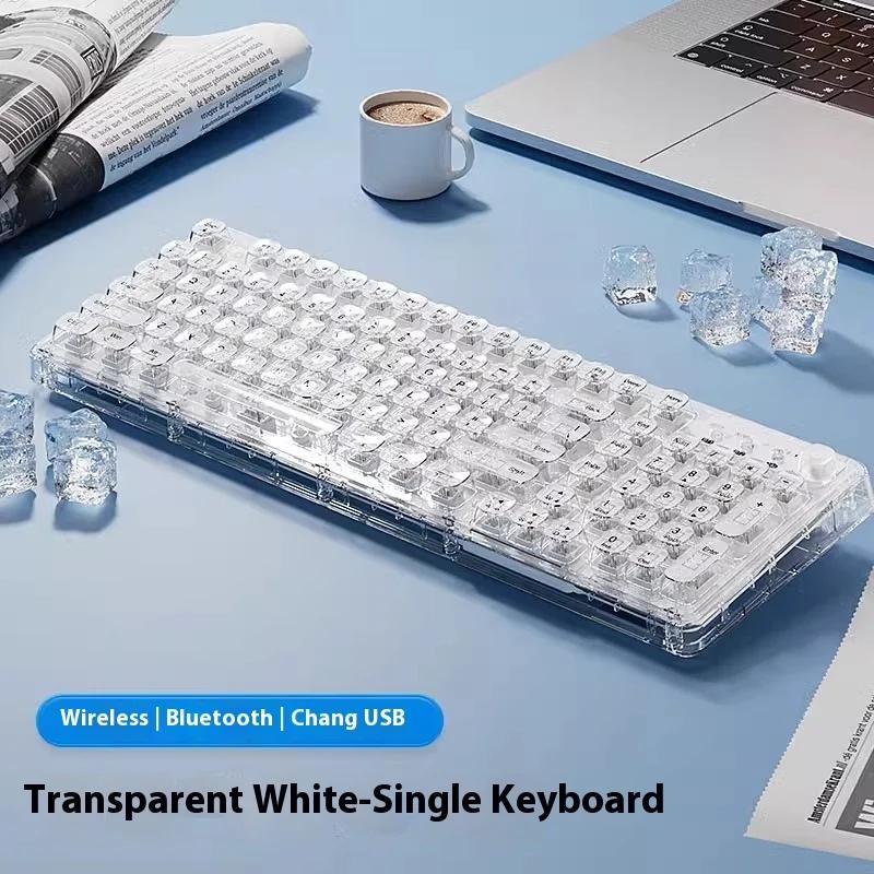 Ice Transparent Wireless Bluetooth Crystal Keyboard