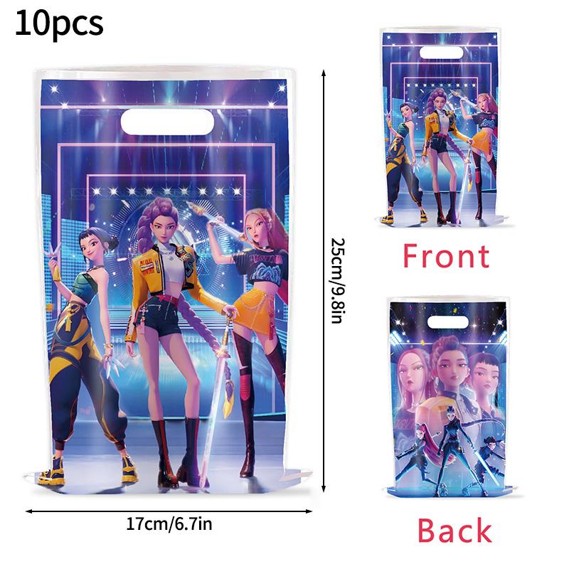 12 Stück/Set Dämonenjäger Süßigkeiten Papiertüte Kraftpapier Handtasche Kpop Party Papier Geschenktüte Kinder Geburtstagsfeier Geschenke Verpackungsbeutel