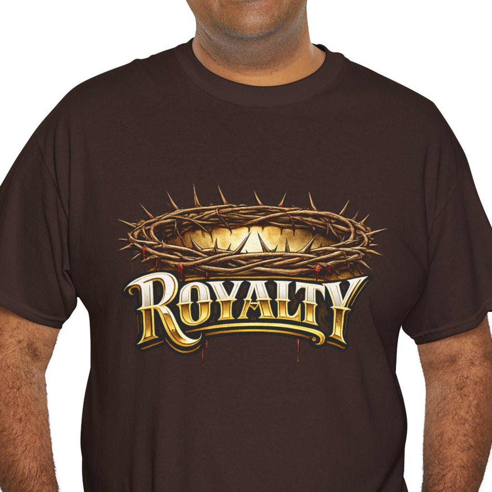 Royalty Crown Graphic Tee | Crown of Thorns Typography Shirt 4XL