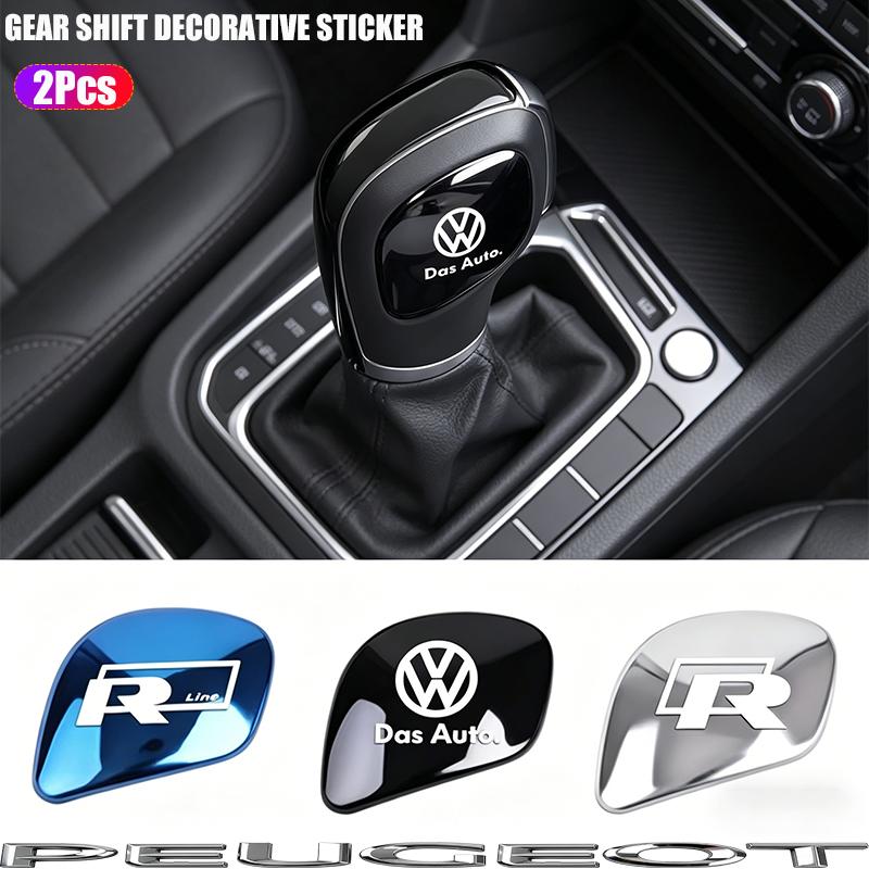 Car Gearbox Control Gear Lever Stickers Shift Stick Handle Accessories For VW GTI Polo Golf Passat Tiguan Arteon Taigo Hub Cap
