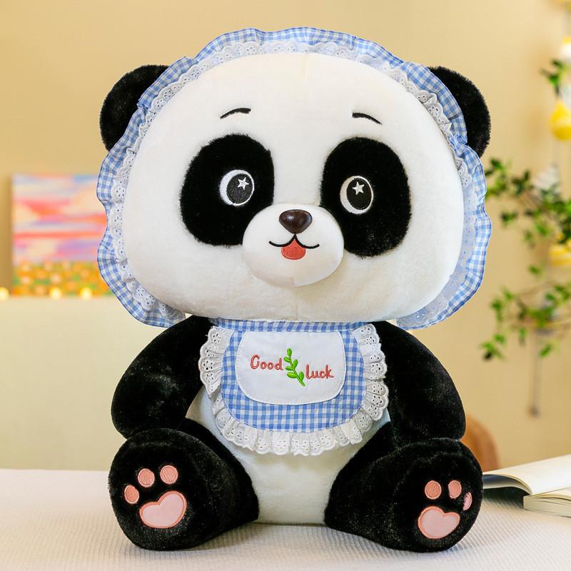 Adorable Cartoon Panda Plush Doll Soft Stuffed Toy Cute Plushie In Pink And Blue