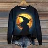 Women's Fashion Casual Long Sleeve Crewneck Sweatshirt with Halloween Print