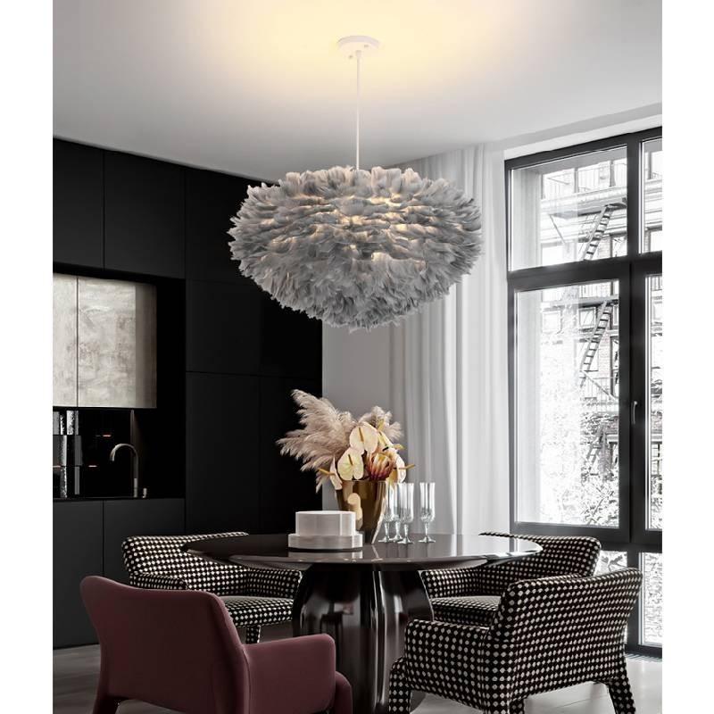Ceiling Feather White Pendant Light Shade Modern Chandelier Lampshade Lamp Floor
