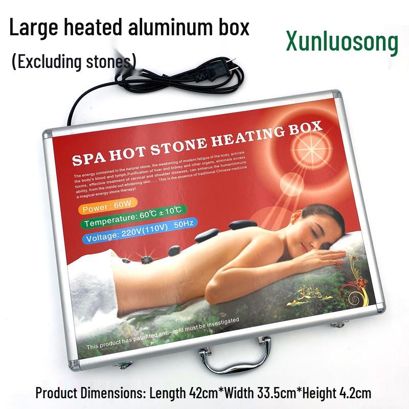 20-Piece Volcanic Massage Stone Set with Essential Oil Warmer & Aluminum Heater