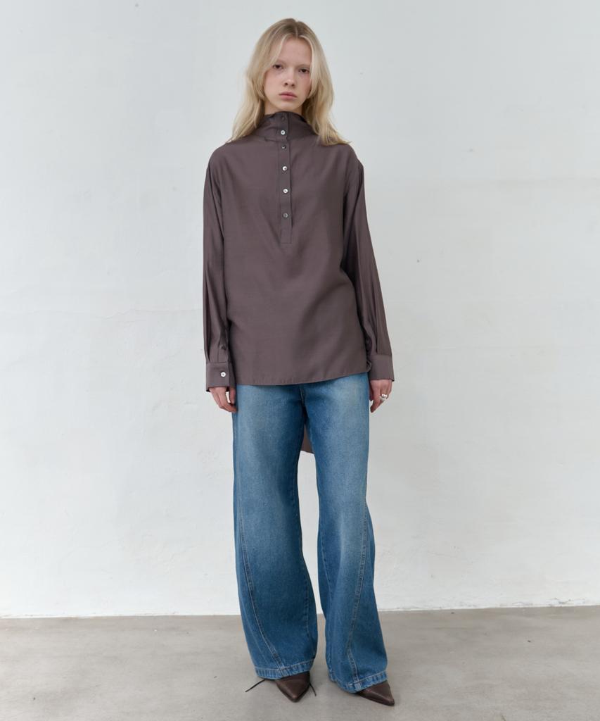 Seolan Soft Tie Blouse_Brown