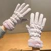 Trendy Warm Thermal Gloves Plush Lining Stylish Windproof for Cold Weather Winter Cycling Skiing Climbing