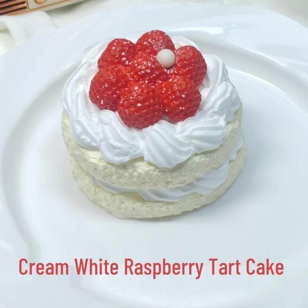 Raspberry Tart Cake Silicone Stress Relief Toy - Clay Feel Simulation Food Toy