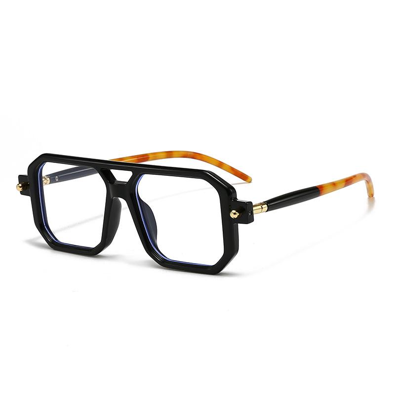 Sunglasses European and American Street Photography Square Large Frame Sunglasses Trendy Double Beam Retro Pose Sunglasses