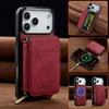 Magnetic Wallet Case For iPhone 17 Pro Max Luxury Multi-function Removable Zipper Leather Card Holder Cover For iPhone 16 15 14 13 Pro Max 12 11 Air