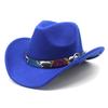 Europe, America, autumn and winter new woolen top hat women's snake pattern belt western cowboy jazz hat men's outdoor sun hat top hat