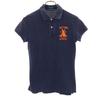 Short Sleeve Skinny Polo Shirt M Navy Fawn Women Used