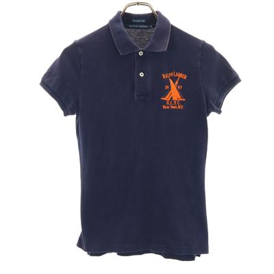 Kısa kollu dar Polo tişört M Lacivert Karamel Rengi Kadın Kullanılmış