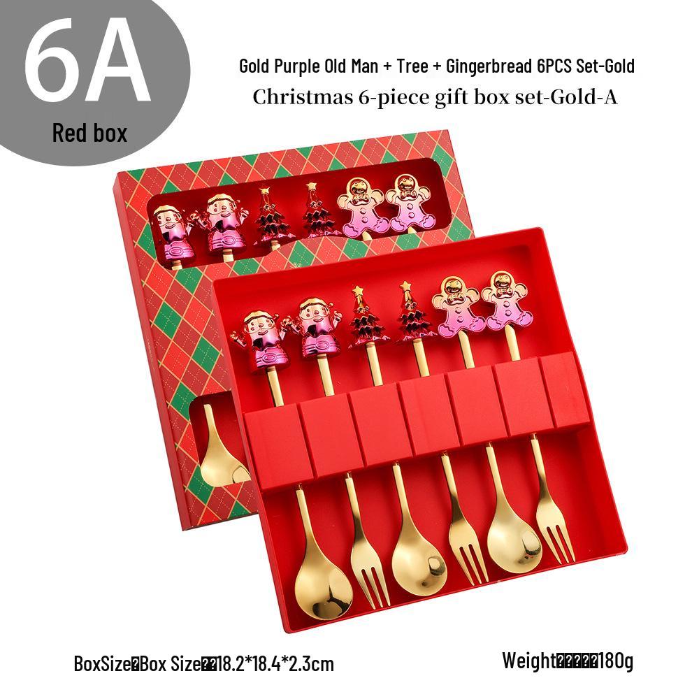 Cross-Border Cute Snowman Christmas Spoon & Fork Set – Creative Dessert Tableware Gift