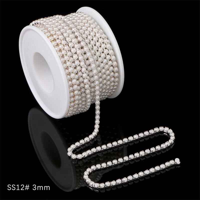 1 Yard 2 Reihen 1 Reihe Kristall Strass Kette Aufnähen Aufkleben Perlen Besatz Kupfer Kette Für Kleidung DIY Schmuckherstellung Zubehör