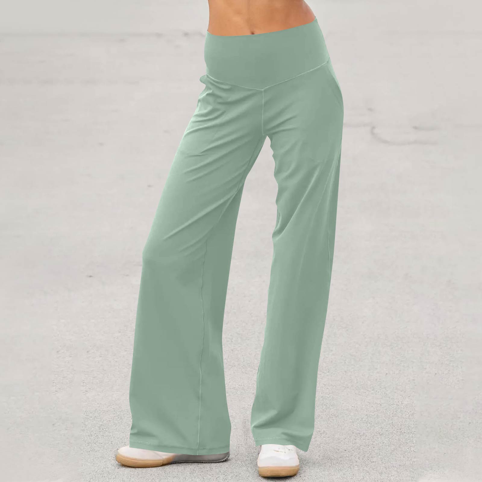 Women s High-Waisted Wide Leg Yoga Pants With Pockets L