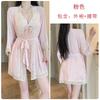 Women's Butterfly Padded Backless Sleep Dress with Robe Lounge Set