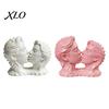 Elegant Sculptures 3D Printed Couple Kissing Head Sculpture, White Modern Art Statue Anniversary Romantic Craft for Living Room Bedroom, Minimalist
