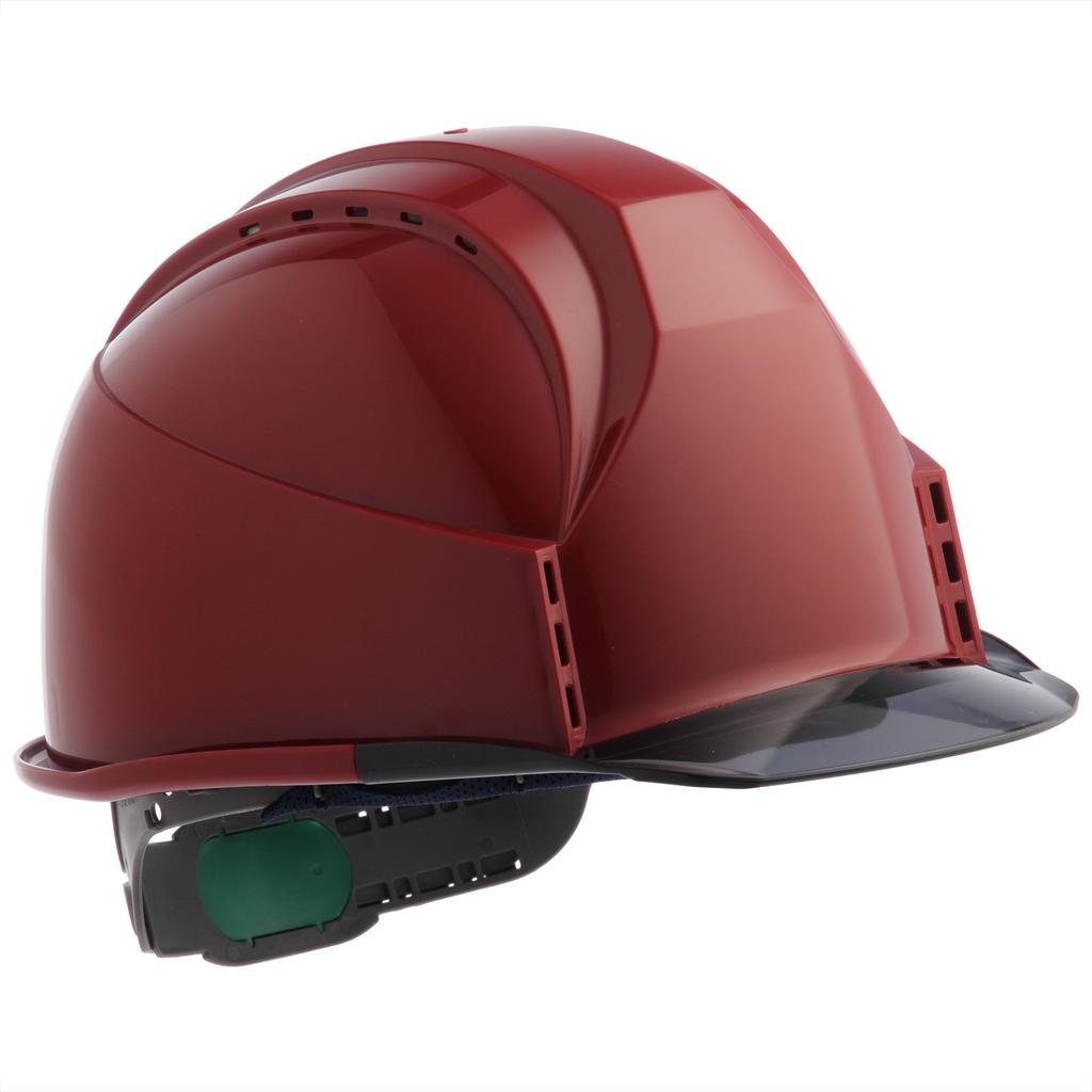Sumibe Techno Plastic Helmet KKC3 Series with ventilation transparent styrene holes, eaves, liner, red/smoke KKC3-B-EN-S