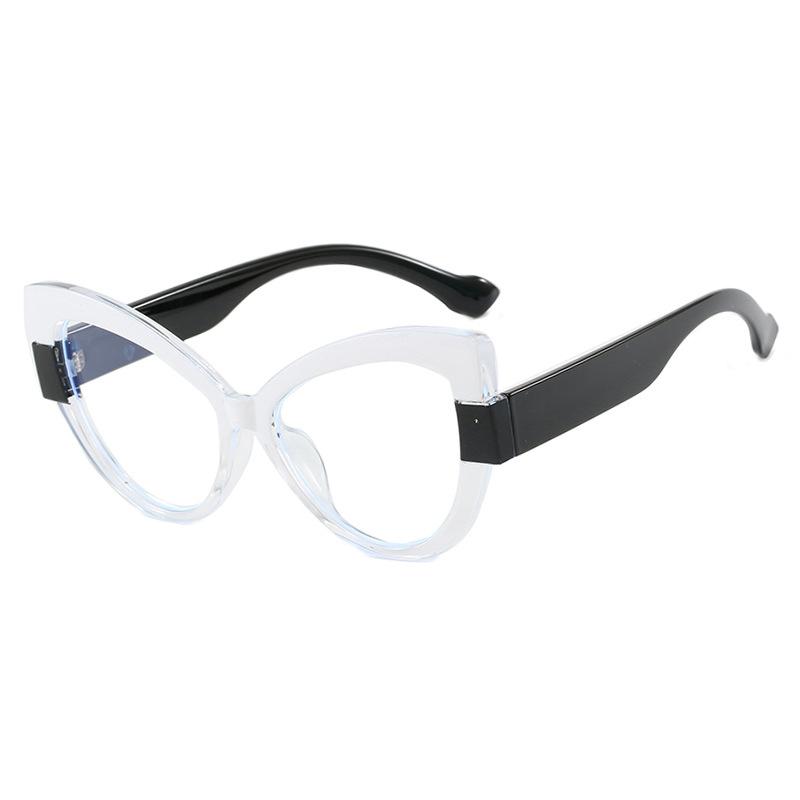 R57576 Color-Blocked Blue Light Blocking Glasses Frame Stylish Cat Eye Optical Presbyopia Eyeglasses Customizable Prescription