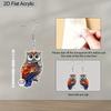 2D Flat 1Pair Christmas Festival Cartoon Colorful Owl Pattern Earring Claus for Christmas Jewelry for Women Female