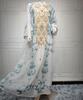Muslim Women Embroidered Dubai Arabian Loose Dress Evening Dress Eid Robe