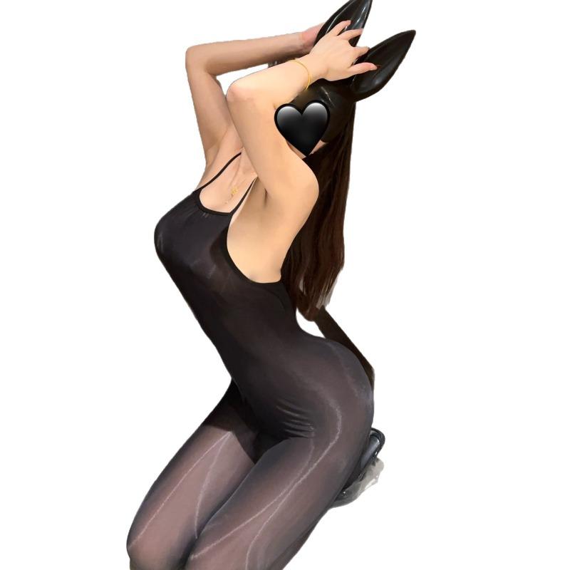 Sexy lingerie one-piece mesh, sexy passion temptation open gear free uniform imperial sister black silk pure desire