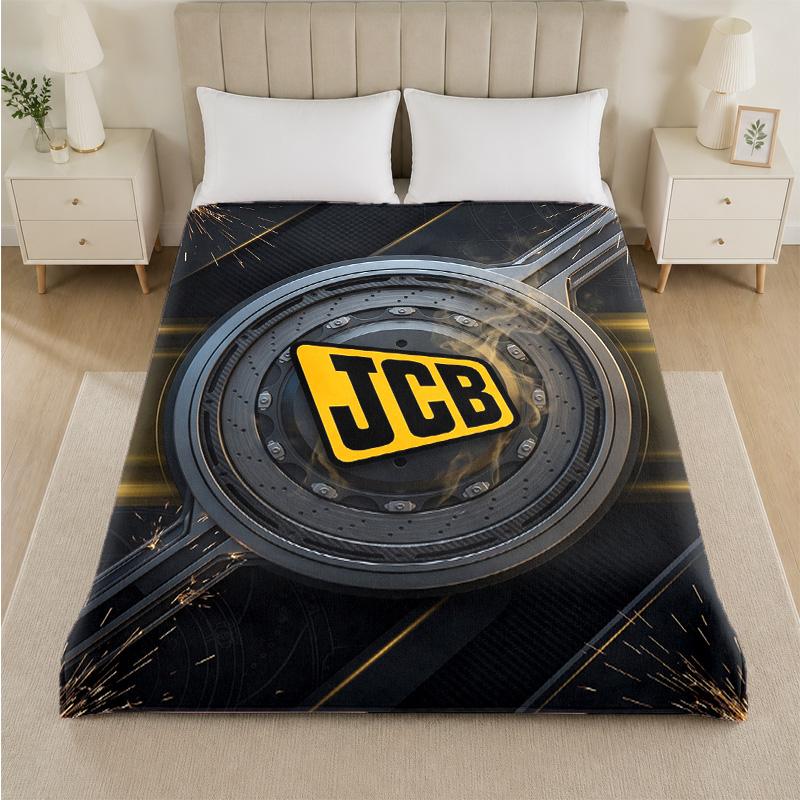 JCB Print Flannel Blanket Cozy Lightweight Plush Throw Blanket For Bed Sofa Household Use