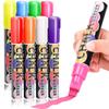 6mm White Liquid Chalk Pen, 12 Fluorescent Colors, Erasable Blackboard Special.