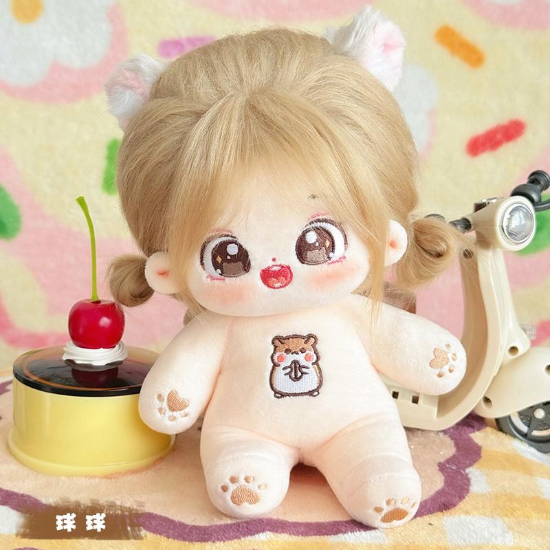 20cm Kawaii Cotton Dolls Anime Plush Stuffed Figure Bell Orchid/Green Plum/Butterfly Doll Wearable Clothing Dress Up Gifts