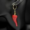 Red Cute Chill Pepper Earrings For Women Men Stainless Steel Enamel Gold Color Fashion Y2K Dangle Drop Ear Jewelry Accessory