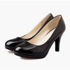 Fashion New Women High Heels Patent Leather Pumps Dress Shoes Shallow Slip On Round Toe Female Sweet Wedding Party Fashion Shoes Ladies