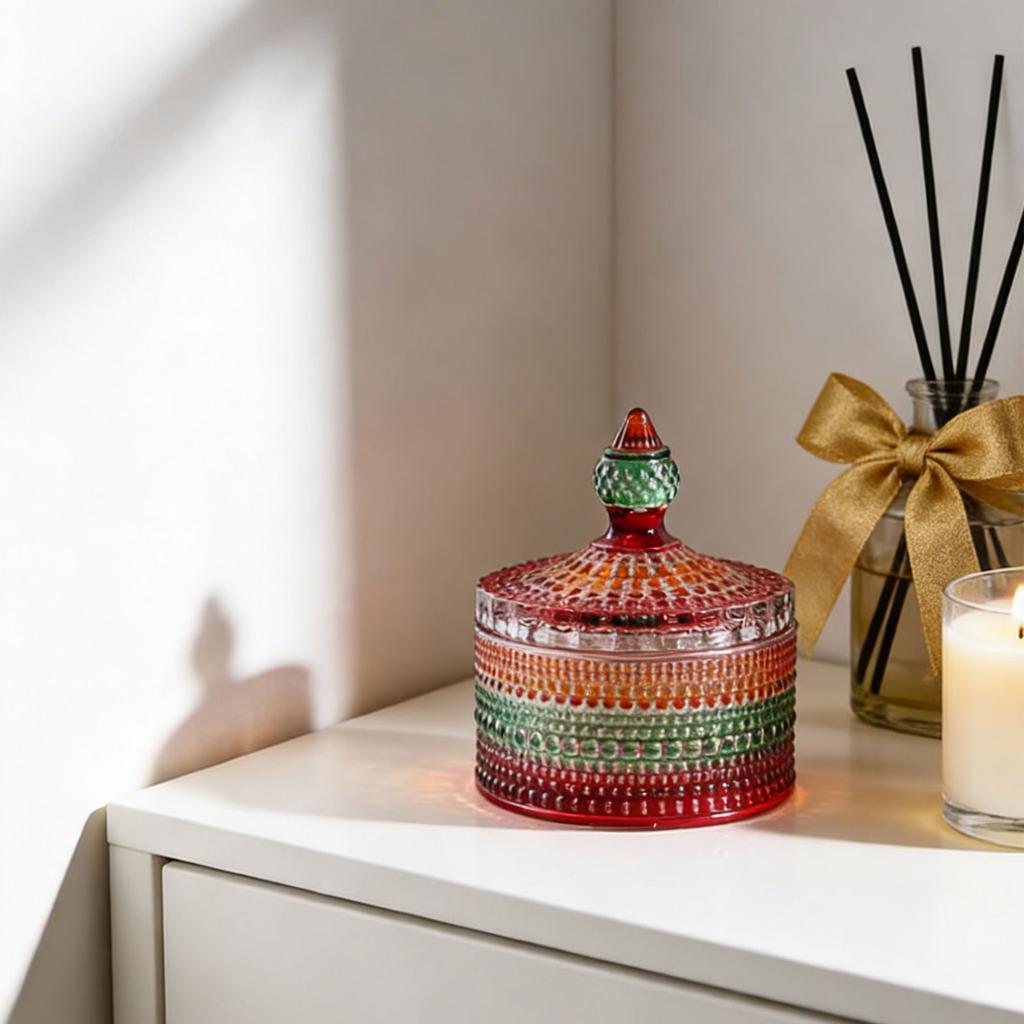 Transparent Designs Clear Candy Jar Multifunctional Glass Storage Container for Household Decoration