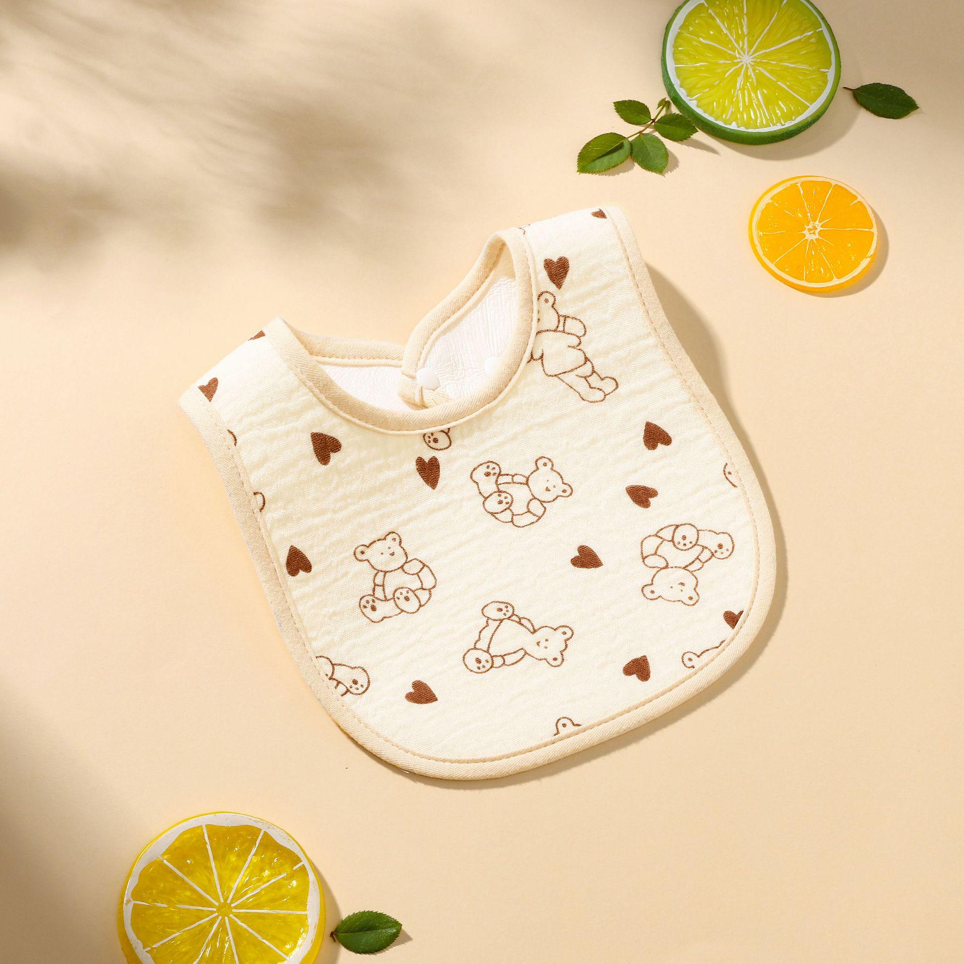 Waterproof U-Shaped 3D Bib for Newborns - Extra Large Cartoon Gauze Feeding & Teething Bib