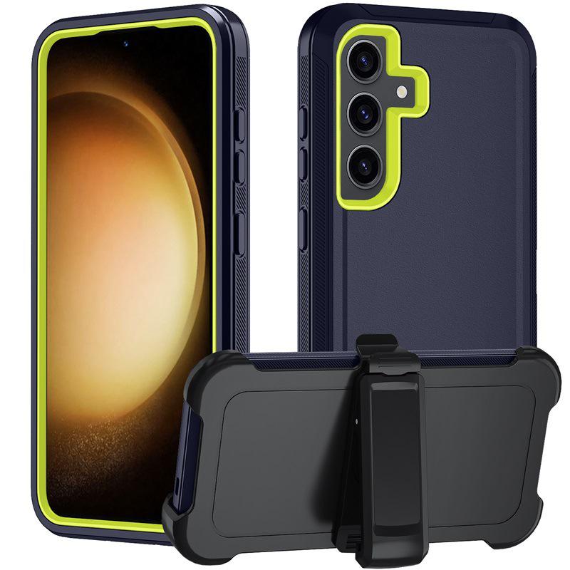 Samsung S24 Shockproof & Dustproof Three-in-One Phone Case with Rotating Stand