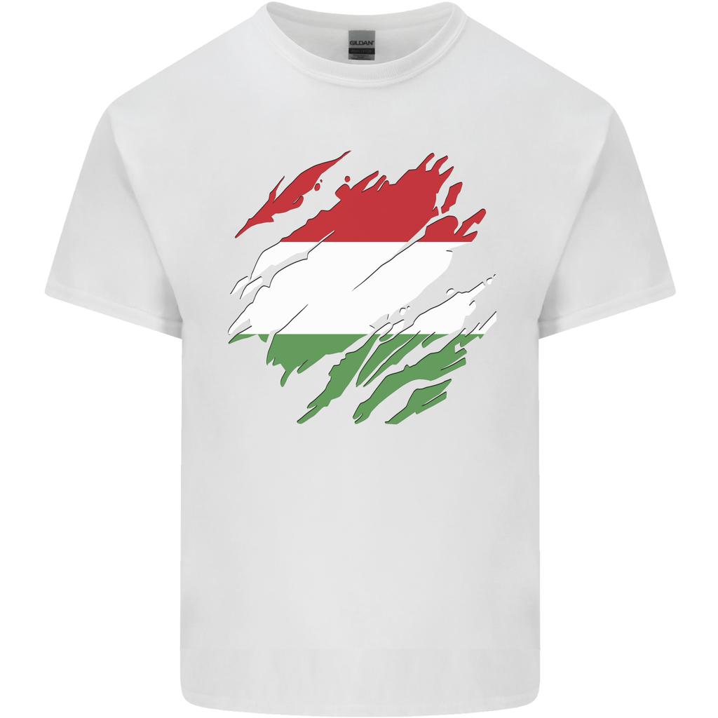 Torn Hungary Flag Hungarian Day Football Unisexs Light Cotton Tshirt