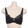 Black Non Woven Flower Lace Full Cup Bra Aabr4430 Bk