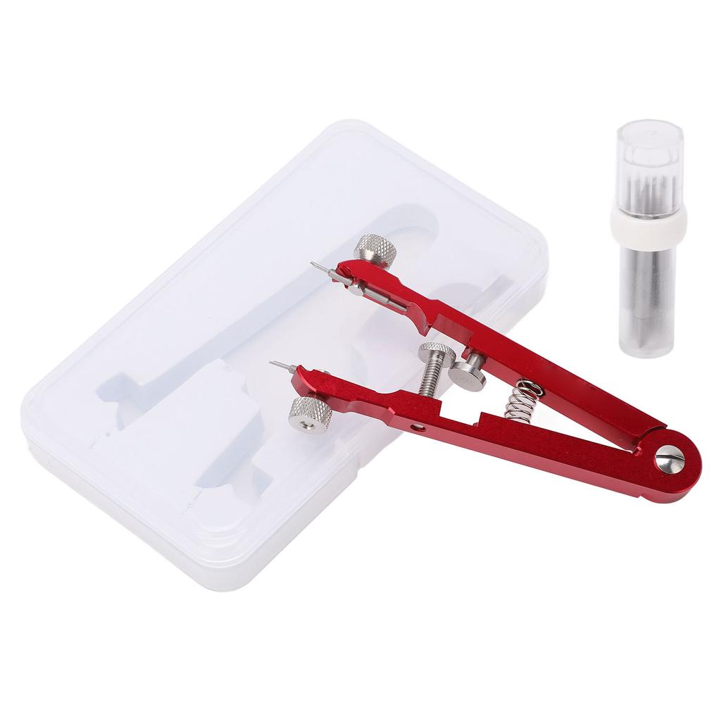 Watch Spring Bar Pliers with Tip Pins Aluminum Alloy V Shape Watch Wrist Band Removal Tool Red