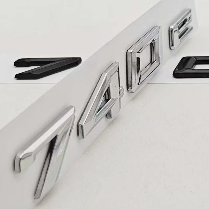 3D ABS Chrome Car Letters Logo 740e Rear Trunk Badge Emblem Sticker For BMW 7 Series EV 740e G11 Auto Tail Marking Accessories