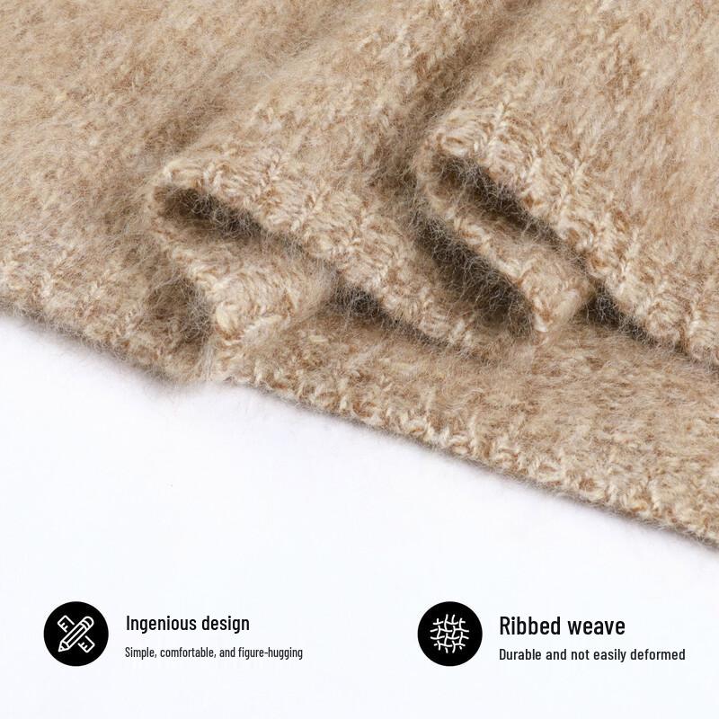 SNOWFLYING Women's Brushed High-Neck Cashmere Blend Sweater