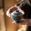 Crackle Glaze Gaiwan Tea Bowl Ceramic Ru Kiln120ml Cover Bowl High-End Kung Fu Set Tool Cup Gai Wan Supplies Chinese Original