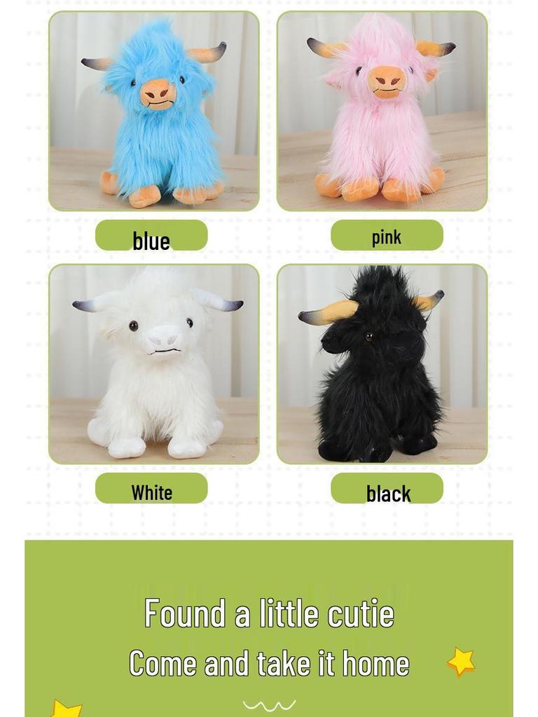 Highland Cow Plush Toy - Scottish Simulated Highland Cattle Doll