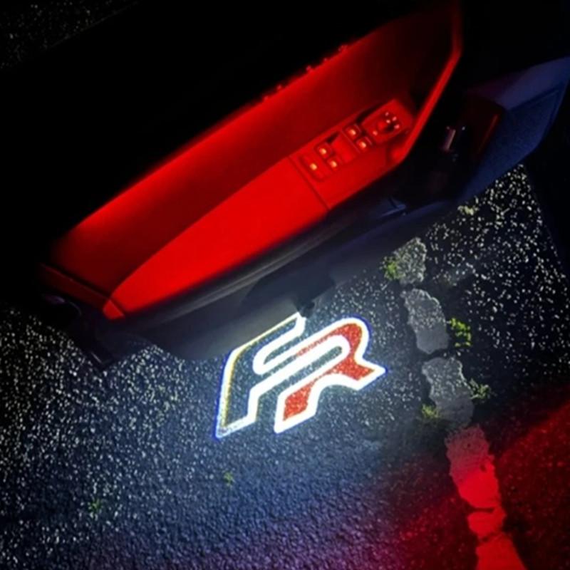 lcbn4 2Pcs Led Emblem Car Door Light Luces Projector Lamps Accessories For SEAT MK1 2005 2006 FR Alhambra Leon